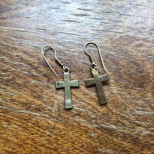 Gold/Bronze cross earrings